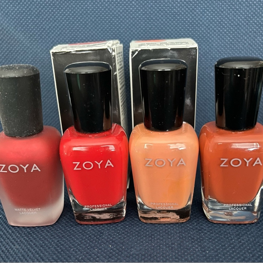 Zoya Nail Lacquer Collection - Bold Red, Vibrant Orange, Warm Tan